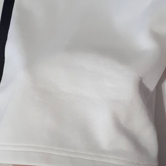 Preloved Puma white & contrasting blue grey wide leg cropped trackpants, L - Picture 9 of 12